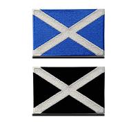 Zcketo United Kingdom Scotland Scottish Patch Hook and Loop Embroidered National Emblem Patch for Football Work Team Clothes Jersey Backpack Caps Travel Tactical -2 Pack Black & Blue