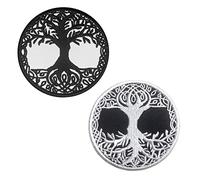 Zcketo Yggdrasil The Tree of Life Nordic Rune Patch Embroidered Patch Emblem Patches Closure for Backpack, Hat, Jacket, Vest, Bag, Bag, Dog Harness, Pack of 2