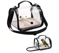 Zckjnoi Bird Carrier Backpack with Breathable Mesh Windows, Portable Parrot Travel Cage with Perch and Removable Tray, Hands Free Small Bird Carrier Bag for Vet Visits, Hiking, Travel and Outdoor Use