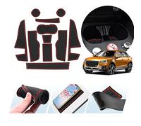 ZCLINKO Compatible with Audi Q2 2017-2023 2024 Non-Slip Mats Rubber Mats for Centre Console Armrest Storage Cup Holder Door Slot Interior Accessories (Red)