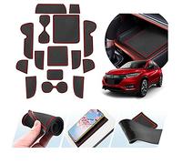ZCLINKO Compatible with Honda HR-V 2022-2024 2025 Non-Slip Rubber Mats for Centre Console, Armrest Storage, Cup Holder, Non-Slip, Door Slot, Car Interior Accessories, Cushion Mat HRV Accessories (Red)