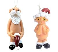 zCloud gnomes garden ornaments,funny garden gifts,Christmas Novelty Decorations，2PCS Naughty Santa Christmas Ornament, Party Decor Gifts Funny (5CM)