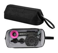 zCloud Travel Hair Dryer Bag, PU Leather Protection Case, Suitable for Dyson Supersonic & Airwrap, Shark Flexstyle (Black)
