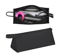 zCloud Travel hair dryer bag, storage bag, PU leather travel protection bag, suitable for Dyson Supersonic Hair Dryer and Dyson Airwrap Styler,Shark Flexstyle (Black-A)