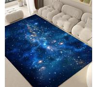 ZCLRUG Galaxy Area Rug 140x200cm Outer Space Starry Throw Rug Non-slip Sky Stars Floor Mat Carpet Low Pile Non-shedding Washable Carpet for Living Room Office Lounge Kitchen Entrance