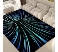 ZCLRUG Optical Illusions Rug 70x140cm Gradient Color Bottomless Hole Black Area Rug Non-skid Carpet for Floor Entrance Game Room Bedroom Boys Room Machine Washable No Fading Soft Interior Carpet