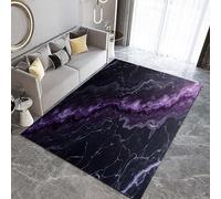 ZCLRUG Purple Abstract Rug, 160x230cm, Washable Modern Aesthetics Accent Rug Non Skid 3D Effect Marble Area Carpets Stain Resistant Bedroom Kitchen Mats Large Living Room Carpet for Home Decor