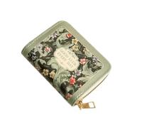 ZCLYHT Vintage Oil Painting Card Bag Small Premium Flowers Card Set 18 Cards + 2 Functions Multi Card Bit Cute Small Pocket Pocket Woman Pocket Woman Card Set Card Clamp Bag, Green, 11x7.5x2cm