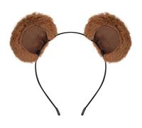 ZCMG Halloween Bear Ears Headband Bear Hair Hoops Headpiece Women Animal Hairband Hair Bands Christmas Holiday Festival Carnival Parade Masquerade Cosplay Dress Up Birthday Party Accessories Brown