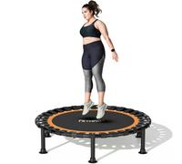 ZCMHAXJ Foldable Mini Trampoline, 36"/40"/48" Rebounder Trampoline for Adults, 440lbs Capacity Indoor Fitness Workout Exercise Equipment (Orange, 40")