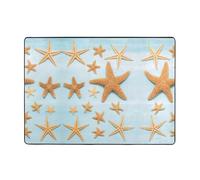 Zcmkjlg 3d Beautiful Maritime Summer Starfish Printing Flannel Carpet 80x58 In, Soft Non Slip Carpet, Living Room Mat,Large Soft Coffee Table Mat