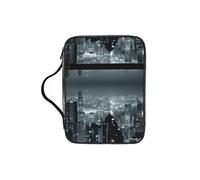 Zcmkjlg Aerial Night of View Hong Kong Portable Bible Holder Bag with Front Pocket Practical Christian Bag for Men Women Daily Church Activities
