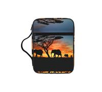 Zcmkjlg African Elephant 1 Portable Bible Holder Bag with Front Pocket Practical Christian Bag for Men Women Daily Church Activities
