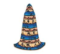 Zcmkjlg African Wild Animals Printing Teen Hooded Cape With Large Hood,Ideal Role Playing Costumes For Stage,Carnival Party Supplies