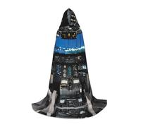 Zcmkjlg Airplane Cockpit Masquerade Ball Outfit Hooded Cape For Teenagers Witch Vampire Wizard Halloween Party Cosplay