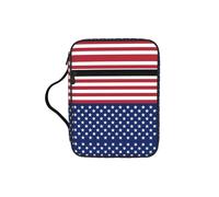 Zcmkjlg American Flag Stars Stripes Portable Bible Holder Bag with Front Pocket Practical Christian Bag for Men Women Daily Church Activities