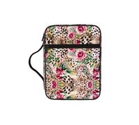 Zcmkjlg Animal Tiger Leopard Print Rose Flower Portable Bible Holder Bag with Front Pocket Practical Christian Bag for Men Women Daily Church Activities