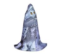 Zcmkjlg Arctic Owl Printing Teen Hooded Cape With Large Hood,Ideal Role Playing Costumes For Stage,Carnival Party Supplies