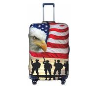 Zcmkjlg Armed Forces Day American Printing Elastic Suitcase Cover for Travel Business Trips, Dust with Handle Holes,Large Suitcase Cover