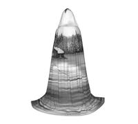 Zcmkjlg Barn Black And White Masquerade Ball Outfit Hooded Cape For Teenagers Witch Vampire Wizard Halloween Party Cosplay