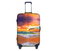 Zcmkjlg Beautiful Beach at Sunset Printing Elastic Suitcase Cover for Travel Business Trips, Dust with Handle Holes,Large Suitcase Cover