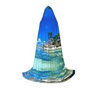 Zcmkjlg Beautiful Beaches Masquerade Ball Outfit Hooded Cape For Teenagers Witch Vampire Wizard Halloween Party Cosplay