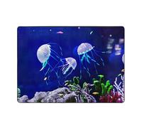 Zcmkjlg Beautiful Jellyfish 1 Printing Flannel Carpet 80x58 In, Soft Non Slip Carpet, Living Room Mat,Large Soft Coffee Table Mat