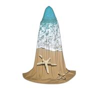 Zcmkjlg Beautiful Starfish On Beach Sand Printing Teen Hooded Cape With Large Hood,Ideal Role Playing Costumes For Stage,Carnival Party Supplies