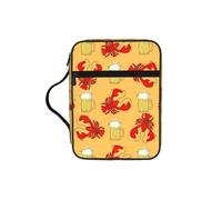 Zcmkjlg Beer and Crawfish Pattern Portable Bible Holder Bag with Front Pocket Practical Christian Bag for Men Women Daily Church Activities