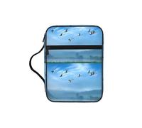 Zcmkjlg Birds Flying Away Over Sky Portable Bible Holder Bag with Front Pocket Practical Christian Bag for Men Women Daily Church Activities