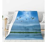 Zcmkjlg Birds Flying Away Over Sky Ultra Soft Flannel Fleece Fluffy Throw Blanket, Throw Blanket For Couch, Warm Cozy Blanket