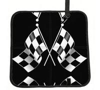 Zcmkjlg Black White Formula Checkered Flags Pattern Printed Foldable Seat Cushion Oxford Fabric, Portable Sitting Pad for Stadium Camping Picnic