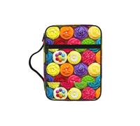 Zcmkjlg Colorful Cupcakes Rainbow Flower Cake Portable Bible Holder Bag with Front Pocket Practical Christian Bag for Men Women Daily Church Activities