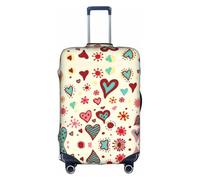 Zcmkjlg Colorful Heart Pattern Printing Elastic Suitcase Cover for Travel Business Trips, Dust with Handle Holes,Large Suitcase Cover