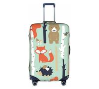 Zcmkjlg Cute Fox Bear Bird Bunny Tree Printing Elastic Suitcase Cover for Travel Business Trips, Dust with Handle Holes,Large Suitcase Cover