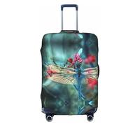 Zcmkjlg Dragonfly On The Flower Printing Elastic Suitcase Cover for Travel Business Trips, Dust with Handle Holes,Large Suitcase Cover