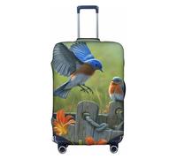 Zcmkjlg Eastern Blue Bird Printing Elastic Suitcase Cover for Travel Business Trips, Dust with Handle Holes,Large Suitcase Cover