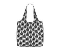Zcmkjlg Eiffel Tower 3 Printed Foldable Shopping Bag, Reusable Tote Bag 25L, Compact Grocery Bag for Travel Commuting