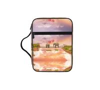 Zcmkjlg Elephant on a Bridge Portable Bible Holder Bag with Front Pocket Practical Christian Bag for Men Women Daily Church Activities