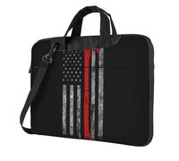 Zcmkjlg Firefighter Axe Red Line Flag Print Travel Laptop Bag Lightweight Case With Luggage Strap Shoulder Briefcase Holiday Gift