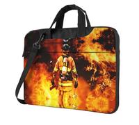 Zcmkjlg Firefighter Fireman Flame Print Travel Laptop Bag Lightweight Case With Luggage Strap Shoulder Briefcase Holiday Gift