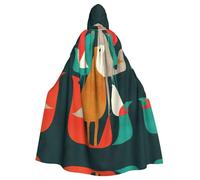 Zcmkjlg Flock Of Birds Printing Adult Halloween Hooded Cloak, Theme Parties Cloak For Masquerade