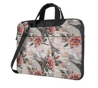 Zcmkjlg Flower Paris Eiffel Tower Print Travel Laptop Bag Lightweight Case With Luggage Strap Shoulder Briefcase Holiday Gift