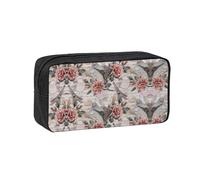 Zcmkjlg Flower Paris Eiffel Tower Printed Large Capacity Pencil Case, Wide-Opening Pouch, Aesthetic Supply for School Office