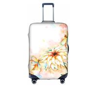 Zcmkjlg Flying Dragonflies Lily Flower Printing Elastic Suitcase Cover for Travel Business Trips, Dust with Handle Holes,Large Suitcase Cover