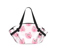 Zcmkjlg Funny Pink Pig Face Printed 2-in-1 Picnic Mat and Tote Bag, 94cm Round Foldable Blanket for Outdoor Beach Park