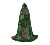 Zcmkjlg Green Snake Printing Teen Hooded Cape With Large Hood,Ideal Role Playing Costumes For Stage,Carnival Party Supplies