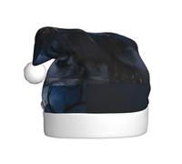 Zcmkjlg Halloween Foggy Night Printing Santa Hat For Adult Christmas Caps Unisex Holiday Double Layer Xmas Hat For New Year Party