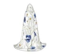 Zcmkjlg Hand Drawn Flower Masquerade Ball Outfit Hooded Cape For Teenagers Witch Vampire Wizard Halloween Party Cosplay