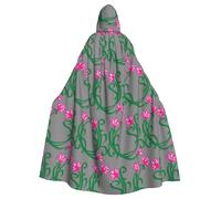Zcmkjlg Lotus Flower Namaste Printing Adult Halloween Hooded Cloak, Theme Parties Cloak For Masquerade